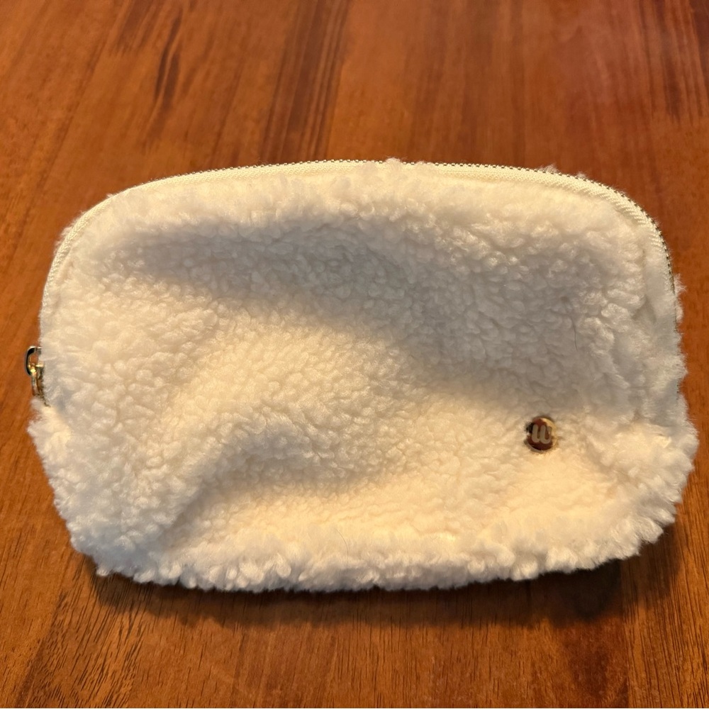 White Plush Sherpa Sling Bag